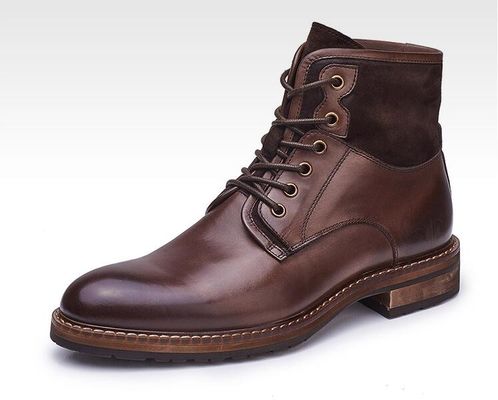Normal Size Men'S Casual Shoes Winter Lace Up Warm Mens Leather Ankle Boots