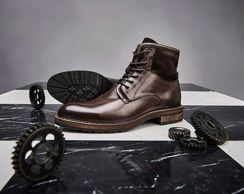 Normal Size Men'S Casual Shoes Winter Lace Up Warm Mens Leather Ankle Boots