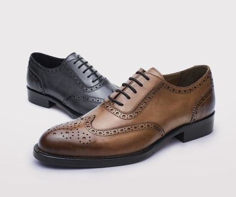 Business Lace Up Casual Shoes , Soft Leather Brand Party Wear Shoes For Mens