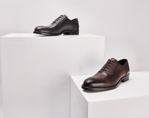 Classic PU Men Formal Dress Shoes Oxford Style Bespoke Handmade Shoes For Business