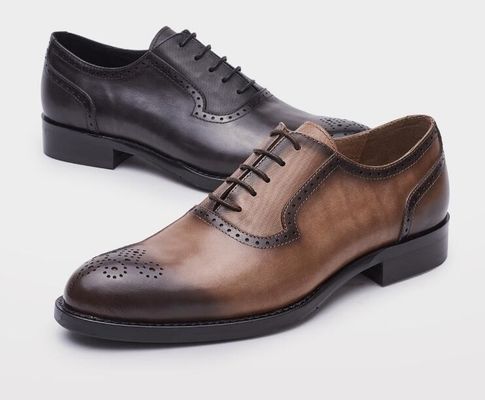 Classic PU Men Formal Dress Shoes Oxford Style Bespoke Handmade Shoes For Business