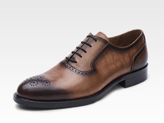Classic PU Men Formal Dress Shoes Oxford Style Bespoke Handmade Shoes For Business