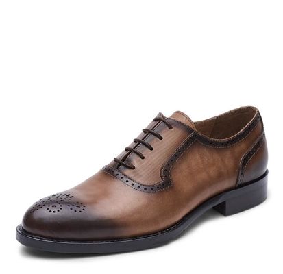 Classic PU Men Formal Dress Shoes Oxford Style Bespoke Handmade Shoes For Business