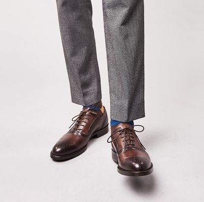 Classic PU Men Formal Dress Shoes Oxford Style Bespoke Handmade Shoes For Business