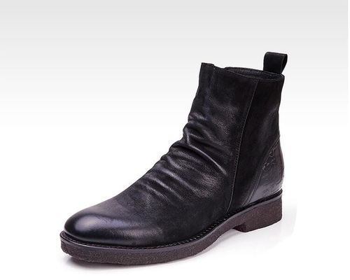 Goodyear Welted Leather Boots , Retro Mens Brogue Chelsea Boots