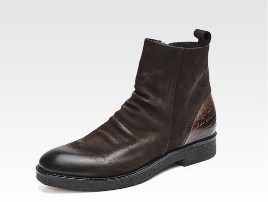 Goodyear Welted Leather Boots , Retro Mens Brogue Chelsea Boots