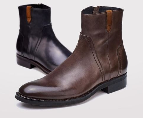 British Carved Leisure Mens Ankle Boots Pointed Toe Brogue Style Chelsea Boots