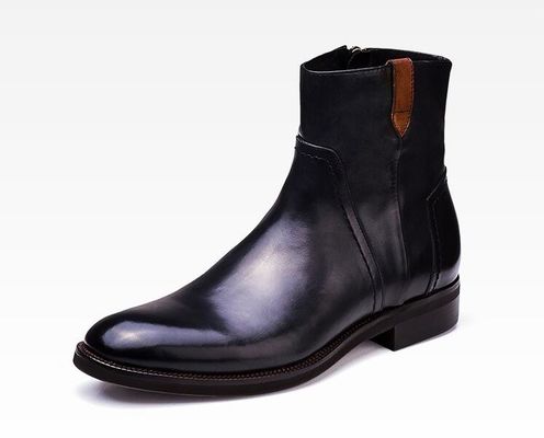 British Carved Leisure Mens Ankle Boots Pointed Toe Brogue Style Chelsea Boots