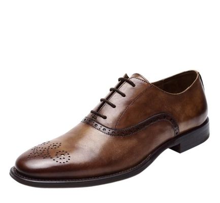 Lace Up Men Brogue Shoes Low Luxury Heel Dress Shoes With 37 - 48 Size