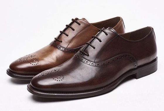 Lace Up Men Brogue Shoes Low Luxury Heel Dress Shoes With 37 - 48 Size