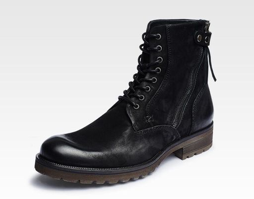 Bullock Mens Brown Leather Dress Boots , Genuine Leather Martin Cowboy Boots