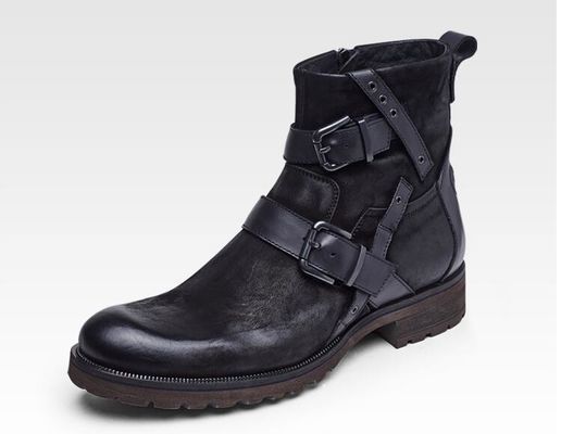 Mens Chelsea Boots Waterproof Mens Black Leather Lace Up Dress Boots