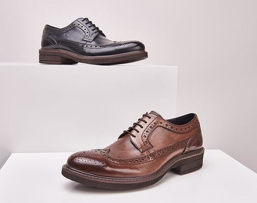 Classic Wedding Leather Mens Shoes , Lace Up Mens Casual Leather Shoes