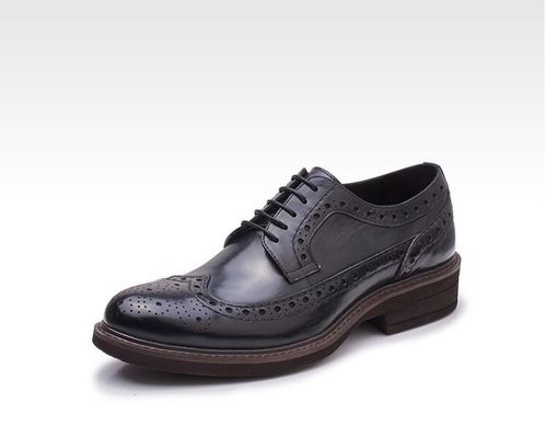 Classic Wedding Leather Mens Shoes , Lace Up Mens Casual Leather Shoes