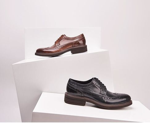 Classic Wedding Leather Mens Shoes , Lace Up Mens Casual Leather Shoes