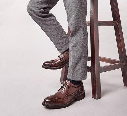 Classic Wedding Leather Mens Shoes , Lace Up Mens Casual Leather Shoes