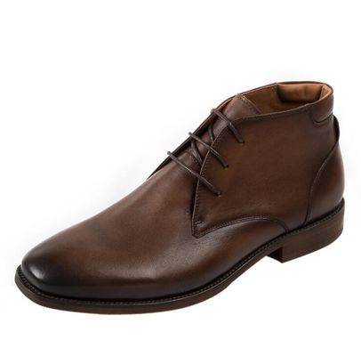 Chukka Suede Leather Mens Leather Casual Shoes Brown Mens Lace Up Dress Boots