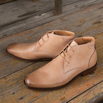 Chukka Suede Leather Mens Leather Casual Shoes Brown Mens Lace Up Dress Boots