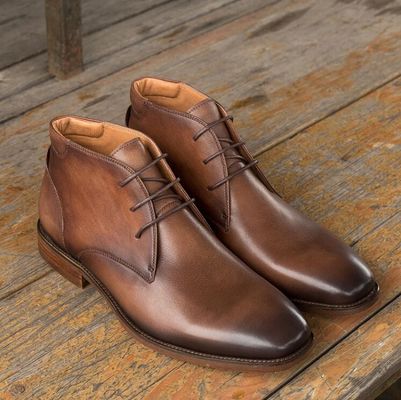 Chukka Suede Leather Mens Leather Casual Shoes Brown Mens Lace Up Dress Boots