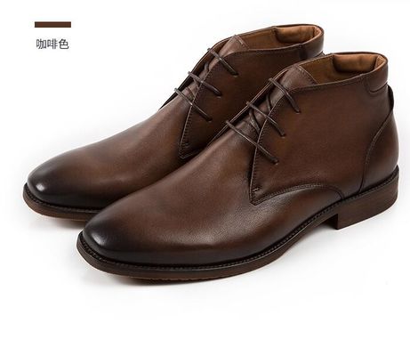 Chukka Suede Leather Mens Leather Casual Shoes Brown Mens Lace Up Dress Boots