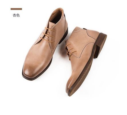 Chukka Suede Leather Mens Leather Casual Shoes Brown Mens Lace Up Dress Boots