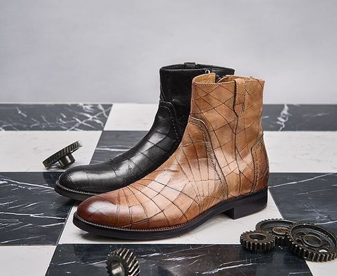 Winter Classic Mens Leather Casual Shoes Normal Size Lace Up Mens Suede Ankle Boots