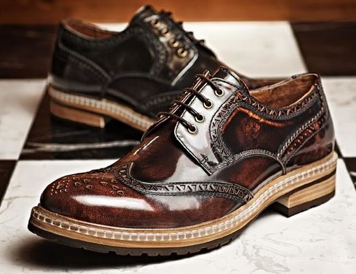 Fashion Italian Designer Men Formal Dress Shoes Genuine Leather Flat Luxury Wedding Shoes