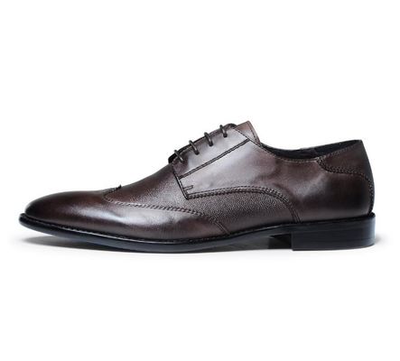 Anti - Slip Italy Handmade Oxford Shoes , Full Grain Leather Mens Brown Formal Shoes