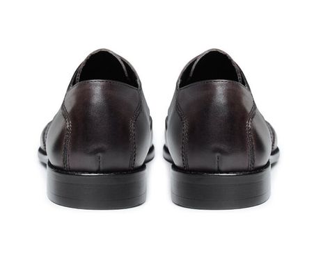 Anti - Slip Italy Handmade Oxford Shoes , Full Grain Leather Mens Brown Formal Shoes
