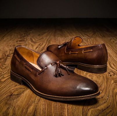 Lace Up Flat Heel Mens Slip On Sneakers High Top / Low Cut Soft Leather Sneakers