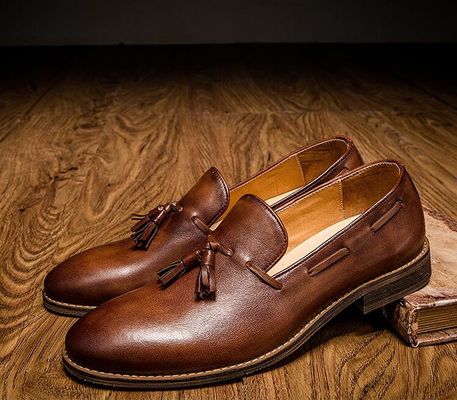 Lace Up Flat Heel Mens Slip On Sneakers High Top / Low Cut Soft Leather Sneakers