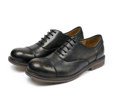 Black Round Toe  Men's Casual Shoes Breathable Business Casual Sport Shoes