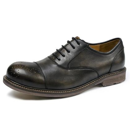 Black Round Toe  Men's Casual Shoes Breathable Business Casual Sport Shoes