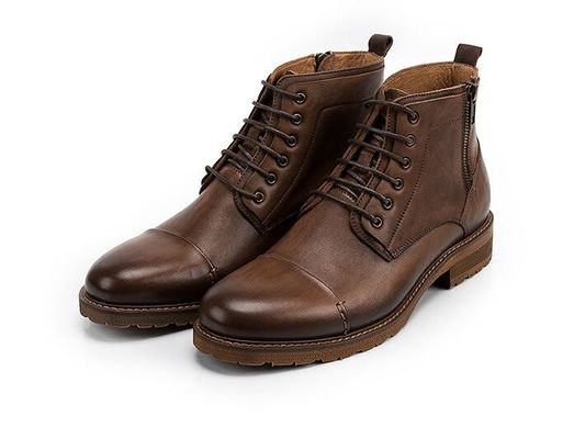 Round Toe Elevator Men Shoes Breathable Genuine Leather Casual Shoes For Winter