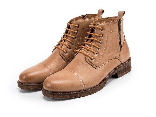 Round Toe Elevator Men Shoes Breathable Genuine Leather Casual Shoes For Winter