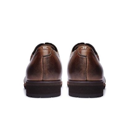 Soft Men'S Casual Shoes Normal Size Brown Leather Brogue Sneakers