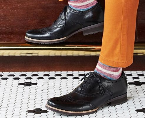 Soft Men'S Casual Shoes Normal Size Brown Leather Brogue Sneakers
