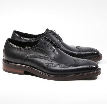 Derby Style Mens Brown Lace Up Shoes Flat Mens Woven Leather Slip On Shoes