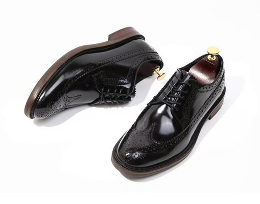 Brand Italian Mens Leather Shoes Flats Footwear Black Slip On Dress Shoes