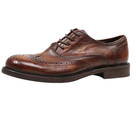 Branded Design Mens Leather Dress Shoes Pointed Toe Oxford Brown Lace Up Dress Shoes