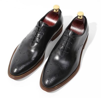 Handmade Patent Wedding Mens Leather Dress Shoes Oxfords Style With Black Striped