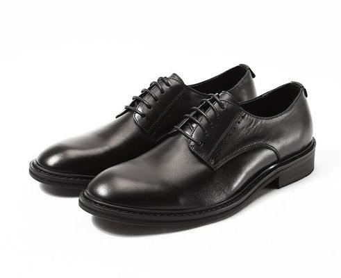 Fashion Embossing Mens Leather Dress Shoes Brown Round Toe Standard Dance Shoes