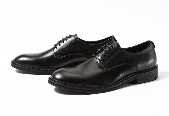 Fashion Embossing Mens Leather Dress Shoes Brown Round Toe Standard Dance Shoes