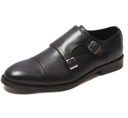 Classical Mens Lace Up Dress Shoes For Wedding , Round Toe Men'S Black Derby Shoes