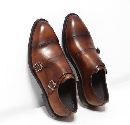 Classical Mens Lace Up Dress Shoes For Wedding , Round Toe Men'S Black Derby Shoes