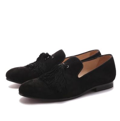 High End Mens Velvet Loafers With Tassels Size Customized