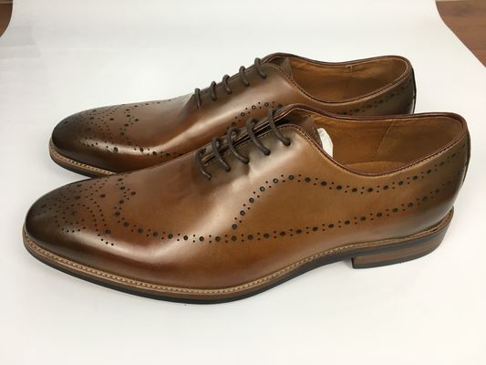 Burnished leather lace up mens dress formal shoes , oxford leather shoes