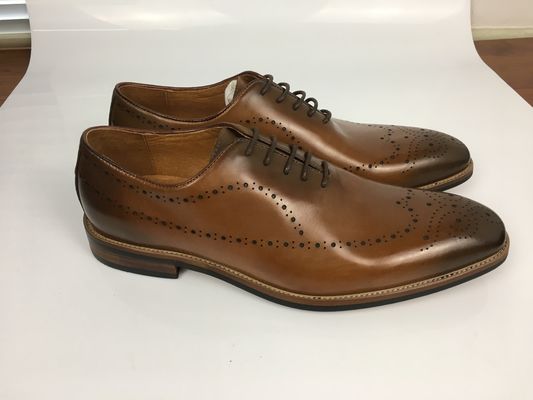 Burnished leather lace up mens dress formal shoes , oxford leather shoes
