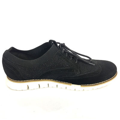 Leisure Knitted Canvas Shoes For Men Flyknit Suede Lightweight EVA Outsole