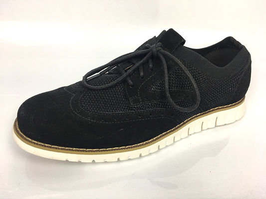 Leisure Knitted Canvas Shoes For Men Flyknit Suede Lightweight EVA Outsole